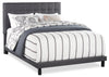 Dani Upholstered Adjustable Platform Bed in Grey Fabric, Tufted - Queen Size