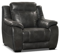 Novo Leather-Look Fabric Chair - Grey