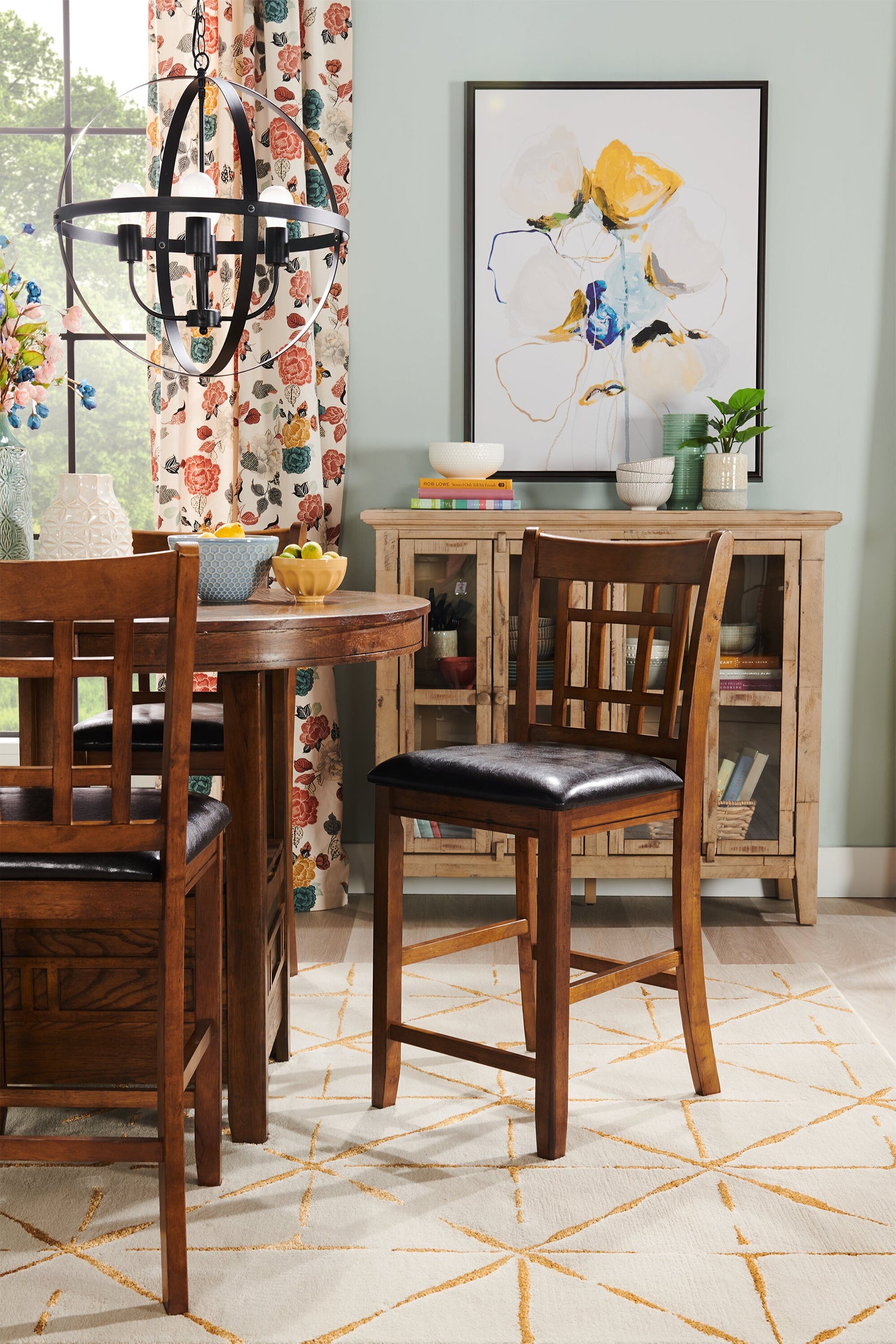 Stools Unique Counter Height Dining Sets ANBAZAR 5-Piece Gray