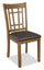 ["Dena Dining Chair with Vegan-Leather Fabric - Oak Brown"]