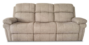 Denver Chenille Power Reclining Sofa with Power Headrest - Muslin | Sofa à inclinaison électrique Denver en chenille avec appuie-tête électrique - mousseline | DENVMSPS