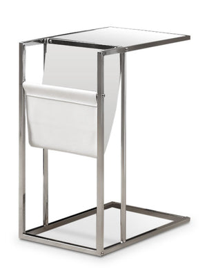 Durham Accent Table with Magazine Rack – Chrome