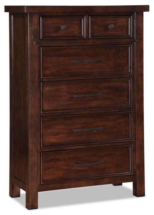Sonoma 5-Piece Queen Bedroom Package with Chest and Nightstand – Dark Brown