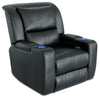 Cato Leather-Look Fabric Power Recliner with Power Headrest - Black
