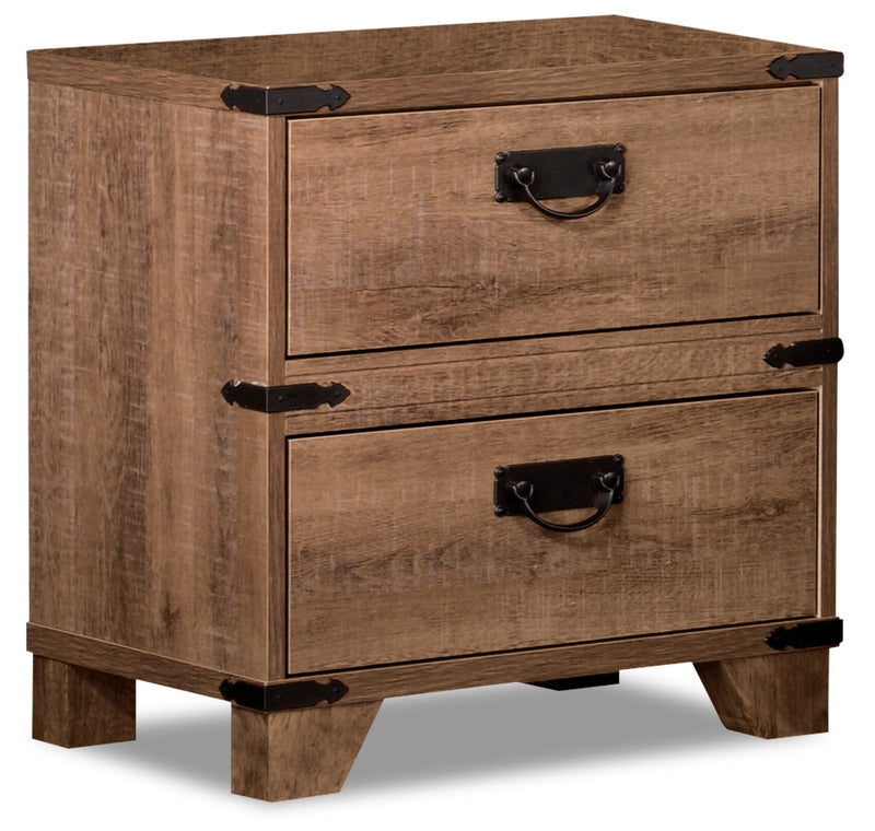 Driftwood Nightstand - Rustic style Nightstand in Light Wood Engineered Wood and Laminate Veneers