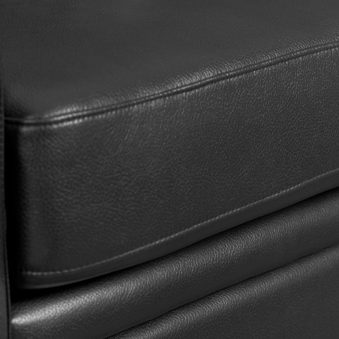 Andi 62\" Leather-Look Fabric Loveseat with Button Tufting - Black
