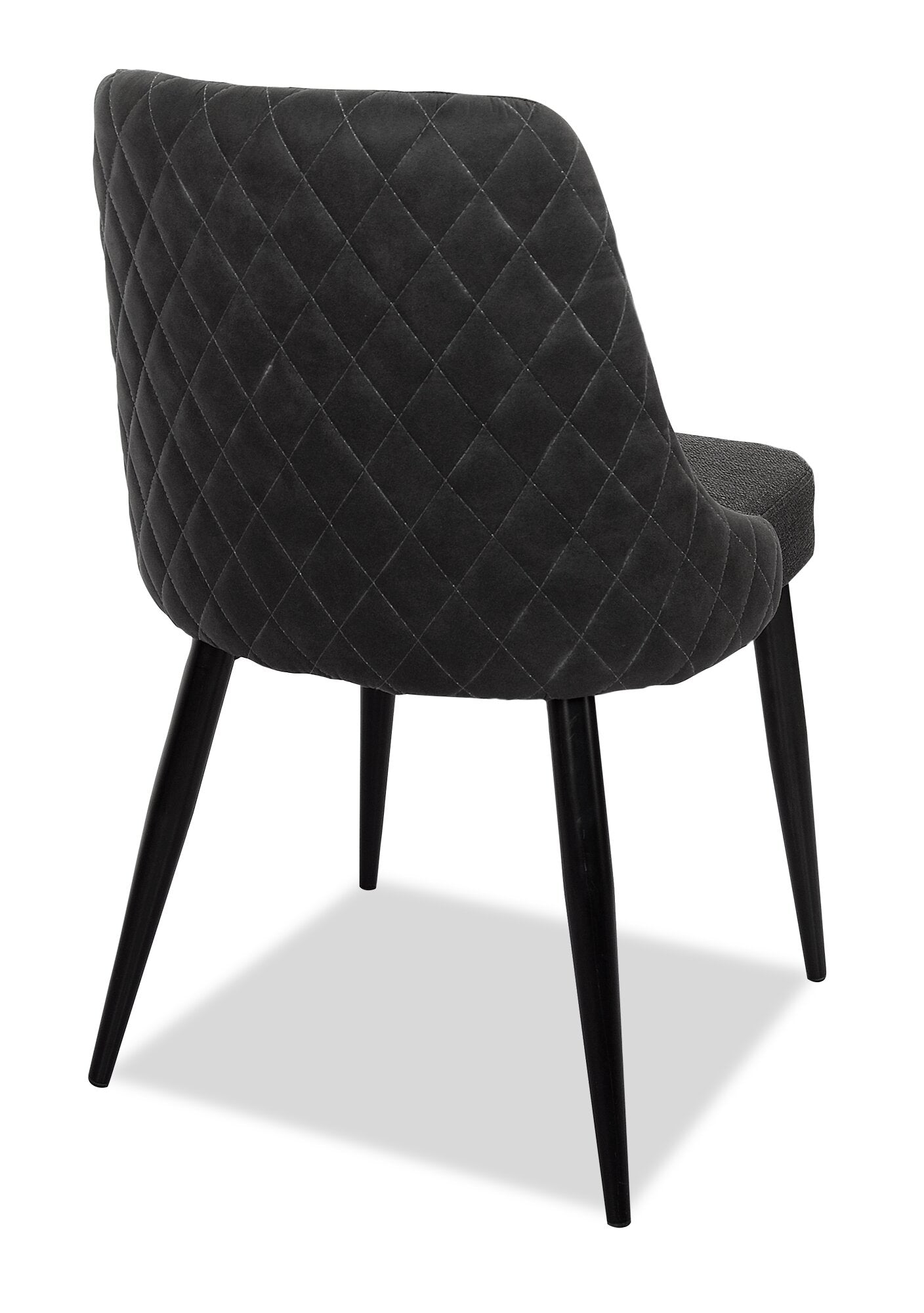 Eden Dining Chair with Linen-Look Fabric, Metal Charcoal The Brick