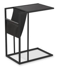 Durham Accent Table with Magazine Rack – Black