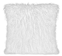 Mongolian Sheepskin Accent Pillow – White