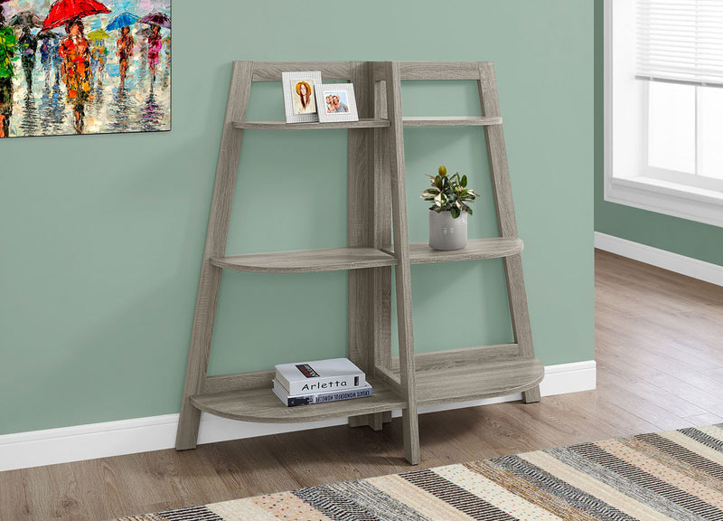 Aline 51\" Bookcase with 3 Open Shelves - Dark Taupe