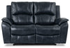 Kory Leather-Look Fabric Power Reclining Loveseat – Dark Blue