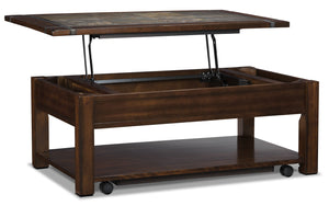 Roanoke Coffee Table with Lift Top and Casters|Table à café Roanoke avec dessus relevable et roulettes|T2615-CT