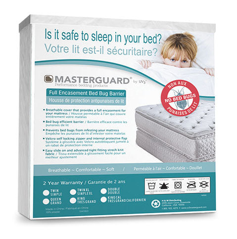 Masterguard® Encasement Bedbug Barrier - Twin - White Mattress Protector