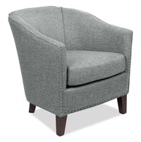 Stella Linen-Look Fabric Accent Chair - Grey 