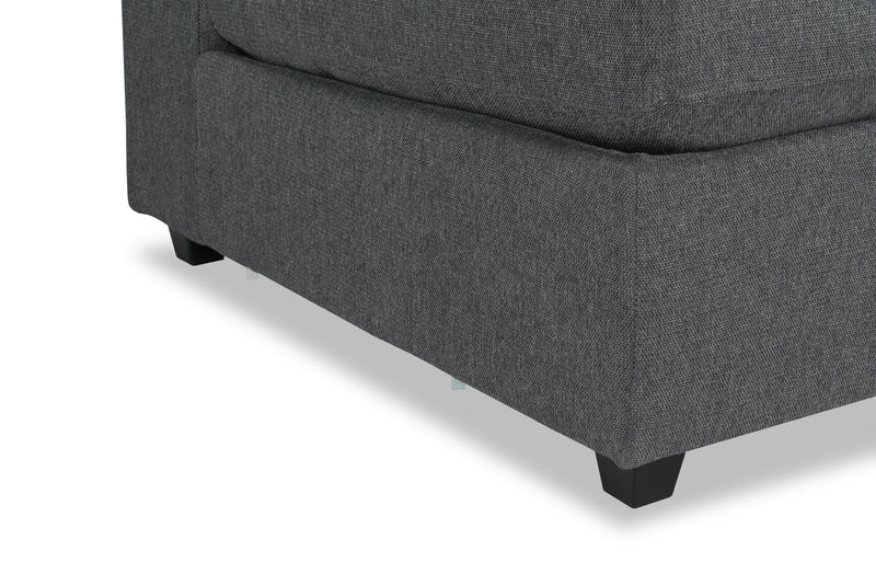 Scott Living Evolve Modular 39.5\" Linen-Look Fabric Corner Chair with Feather Down Cushions - Charcoal Grey