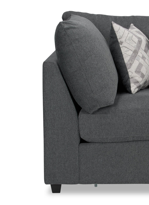 Scott Living Evolve Modular 39.5\" Linen-Look Fabric Corner Chair with Feather Down Cushions - Charcoal Grey