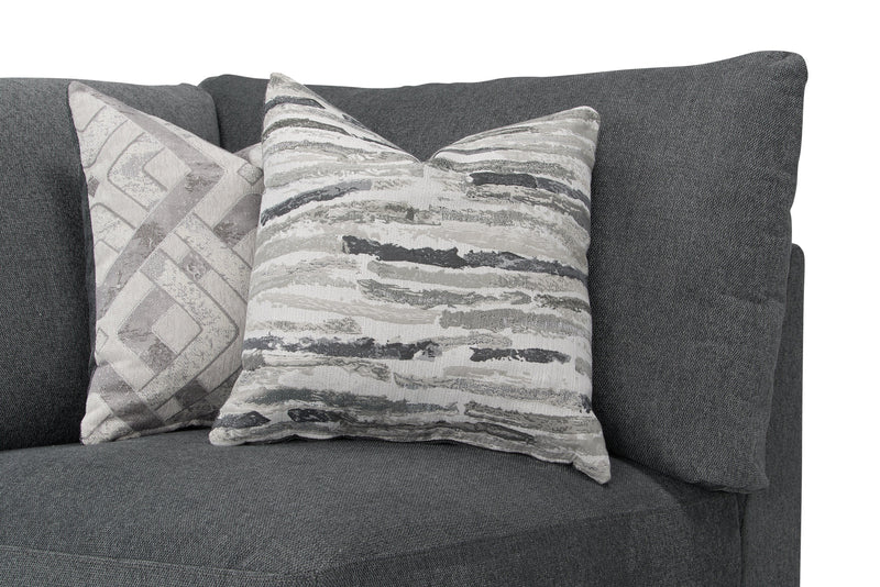 Scott Living Evolve Modular 39.5\" Linen-Look Fabric Corner Chair with Feather Down Cushions - Charcoal Grey