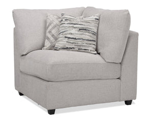 Evolve Linen-Look Fabric Modular Corner Chair - Light Grey