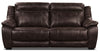 Novo Leather-Look Fabric Sofa - Brown