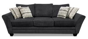 Febe Chenille Queen-Size Sofa Bed - Charcoal