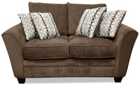 Febe Chenille Condo Loveseat - Brown 