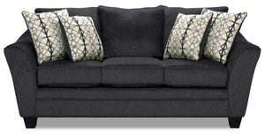 Febe Chenille Condo Sofa - Charcoal