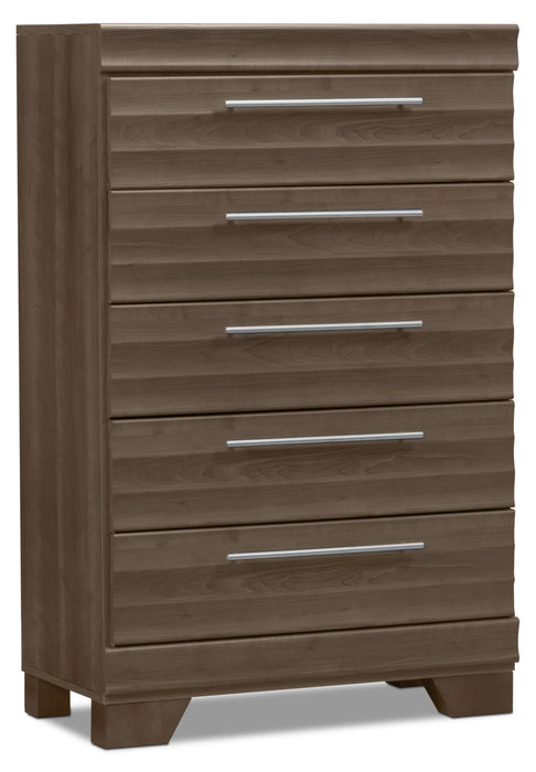 Olivia 5-Piece Queen Storage Bedroom Package with Chest and Nightstand – Grey