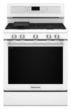 KitchenAid 5.8 Cu. Ft. Five-Burner Gas Convection Range- White