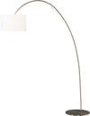 Brushed Steel Arc Floor Lamp with Linen Shade