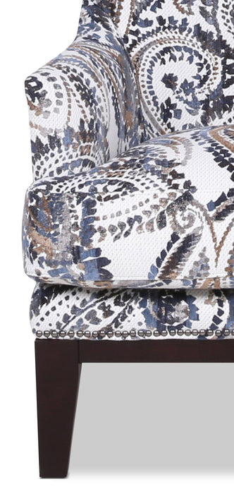 Haden 30\" Fabric Accent Chair Wood Base and Nailhead Trim - Paisley Multicolour