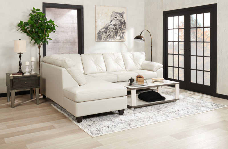 Flynn 47.25\" Modern Coffee Table with Shelf and Casters - White and Grey 