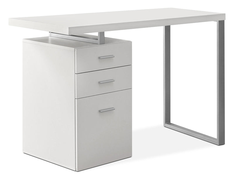 Rimini 48\" Computer Office Desk with 3-Drawers - White
