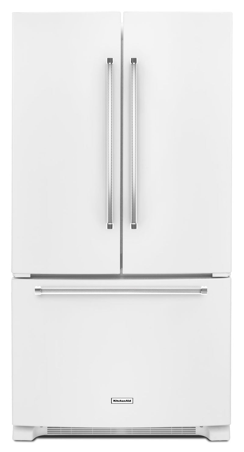 KitchenAid 20 Cu. Ft. French Door Refrigerator with Interior Dispenser - White - Refrigerator in White