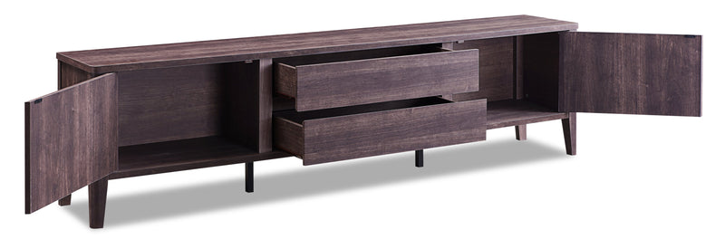 Gabe 72\" Modern TV Stand with Storage for TVs up to 80\"- Walnut Brown