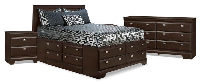 Yorkdale 6-Piece Full Storage Bedroom Package with 2 Nightstands