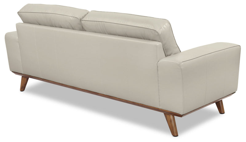Kai Genuine Leather Sofa – Silver