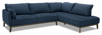 Gena 2-Piece Linen-Look Fabric Right-Facing Sectional - Midnight 