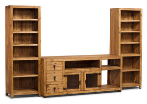 Santa Fe Rusticos 3-Piece Solid Pine Entertainment Centre with 63” TV Opening