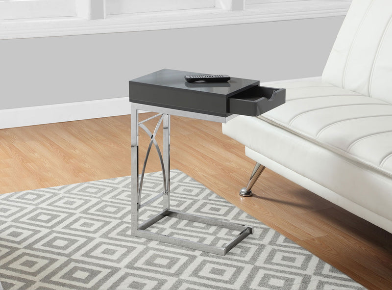 Turin Accent Table – Glossy Grey