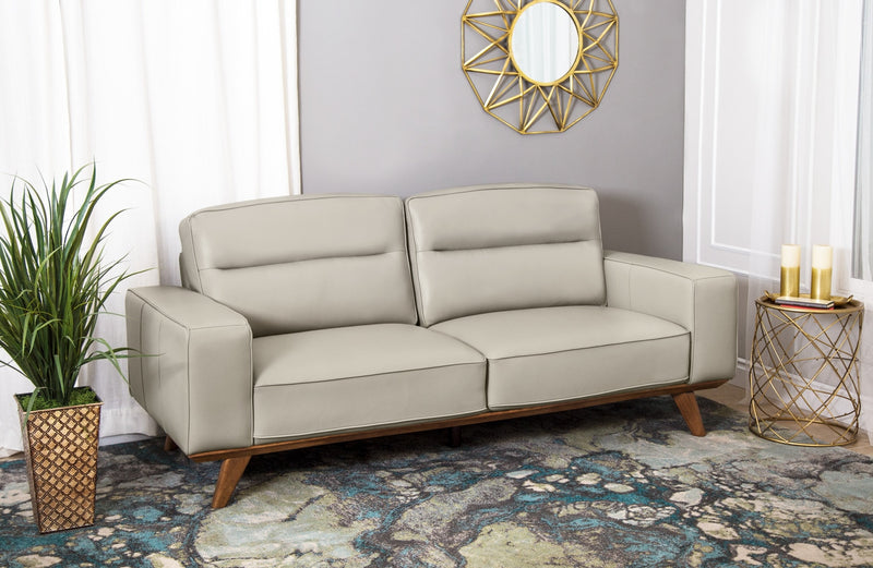 Kai Genuine Leather Sofa – Silver