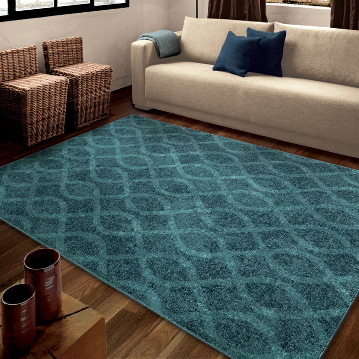Geo Loop Blue Area Rug – 8' x 11'