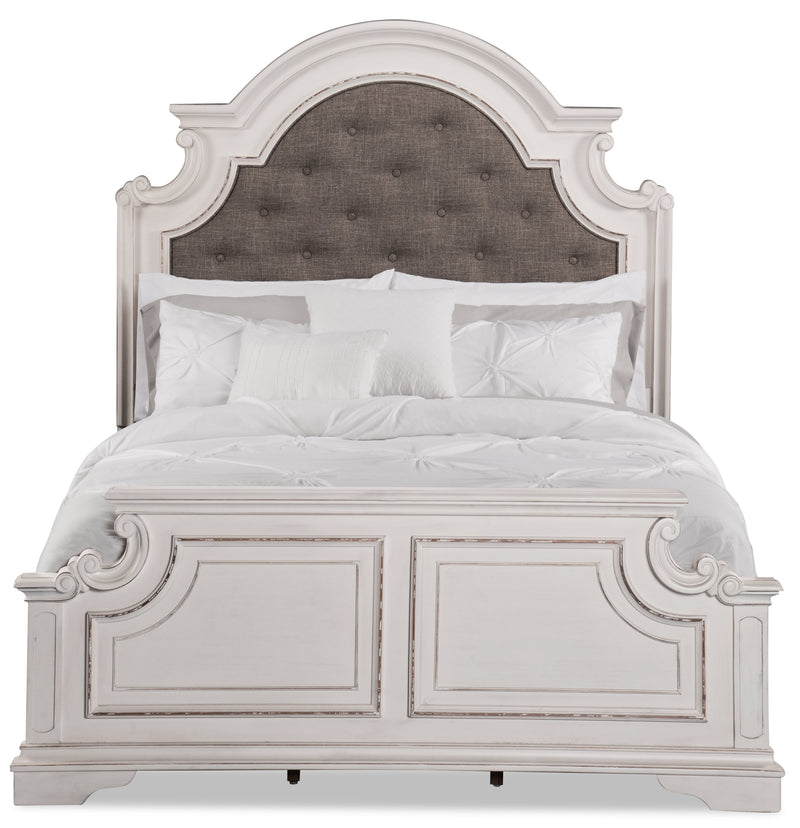 Grace Queen Bed - Antique White | The Brick