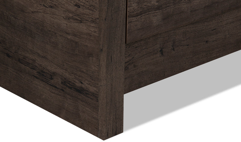 Grayson Bedside 2-Drawer Nightstand, 23.8\"W x 24.8\"H, Made in Canada, Rustic - Dark Grey