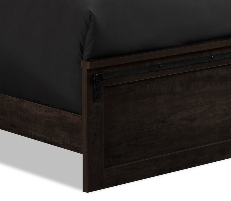 Grayson 6pc Bedroom Set with Bed, Dresser, Mirror & Nightstand, Made in Canada, Dark Grey - Queen Size