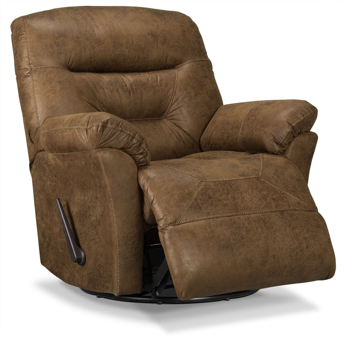 Recliner 4579 Leather-Look Fabric Swivel Glider Recliner - Stout