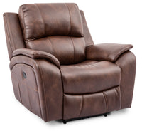 Kory Leather-Look Fabric Reclining Chair – Pecan