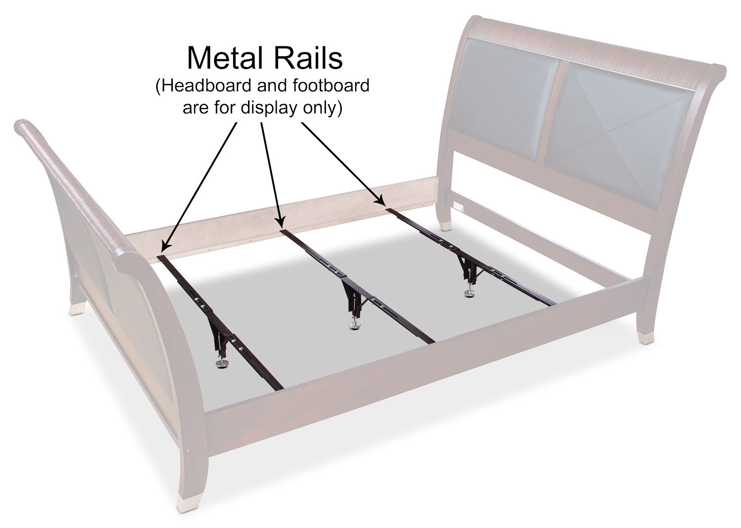 Deluxe Full/Queen/King Metal Support Rails - Set of 3 - The Brick