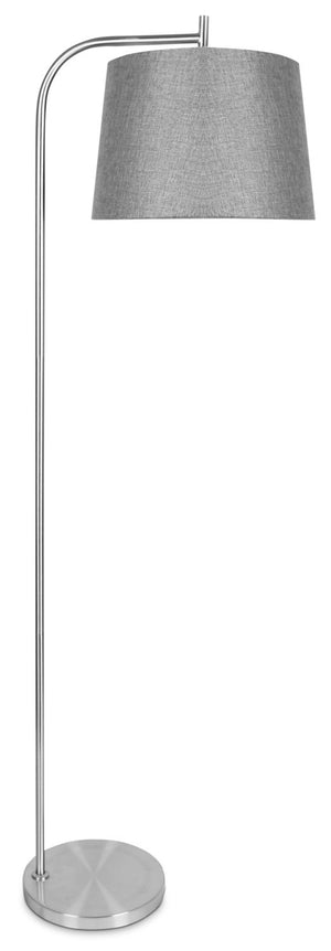 Kaitlyn Brushed Steel Floor Lamp|Lampe à pied Kaitlyn en acier brossé|LL1495FL