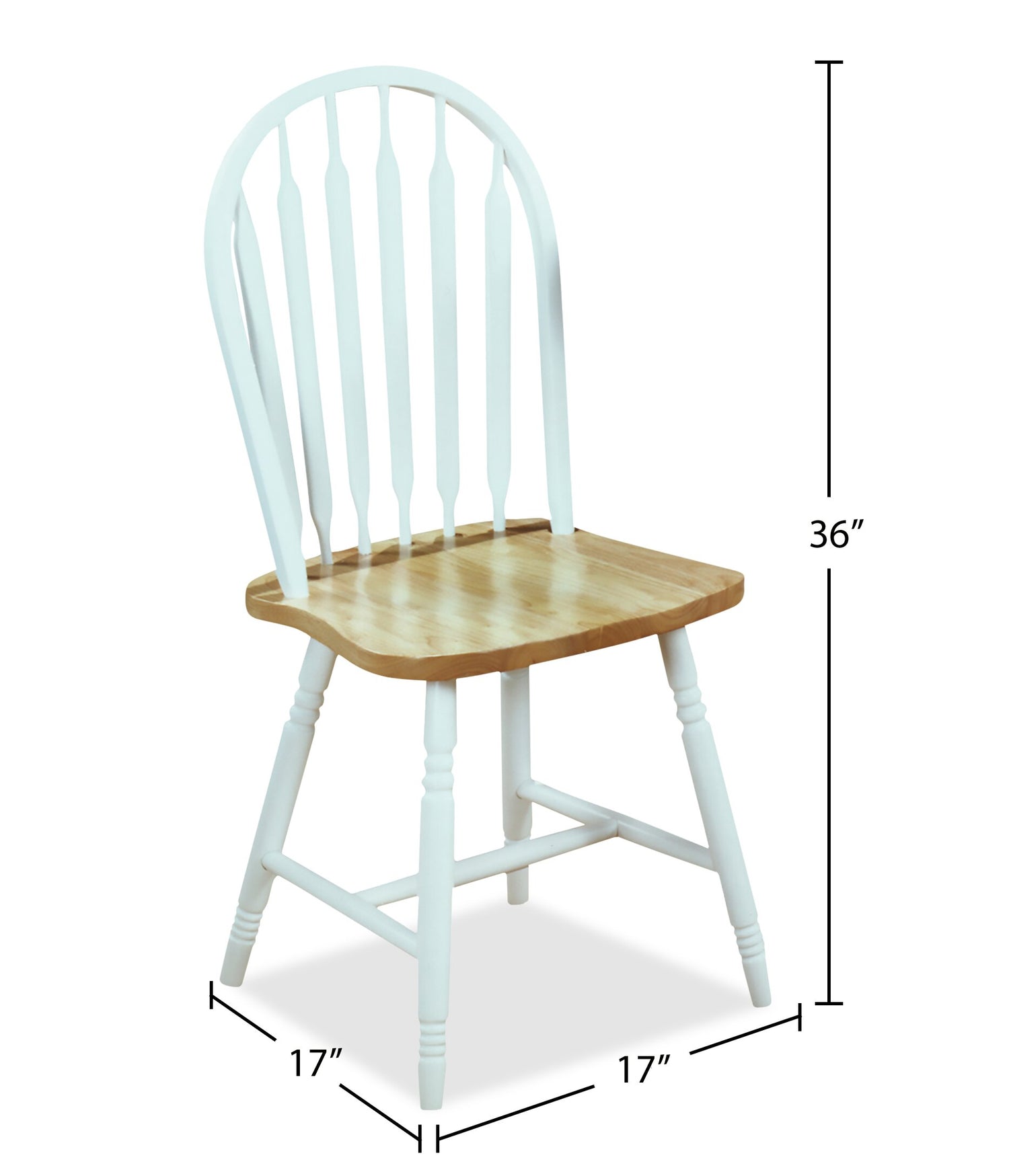 Hana Dining Chair, Wood, Slat-Back Two Tone White Natural