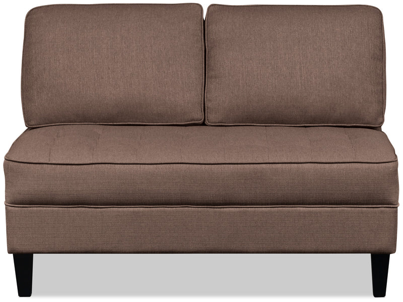 Paris Linen-Look Fabric Armless Loveseat – Chocolate